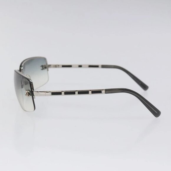 CHANEL COCO Mark Sunglasses plastic Silver CC Auth sw364 - Picture 5 of 12
